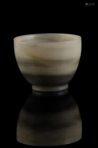 GREY AND WHITE JADE CUP, QING DYNASTY