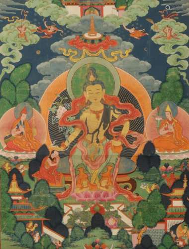 THANGKA OF MILAREPA, TIBET, 20TH CENTURY