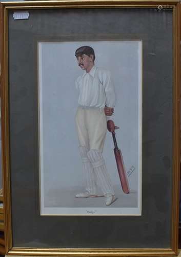 Various Vanity Fair Spy prints of Cricketers including Ranji, Tom, Bobby, An Artful Bowler,