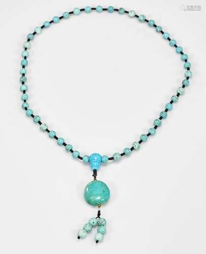 Chinese Turquoise Bead Necklace/Pendant