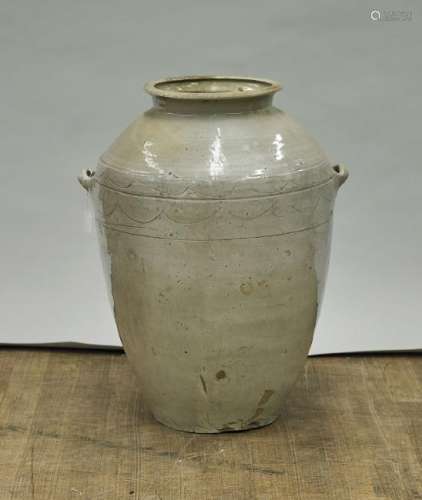 Large Antique Korean Glazed Jar