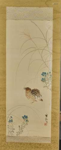 Two Antique Japanese Silk Scrolls