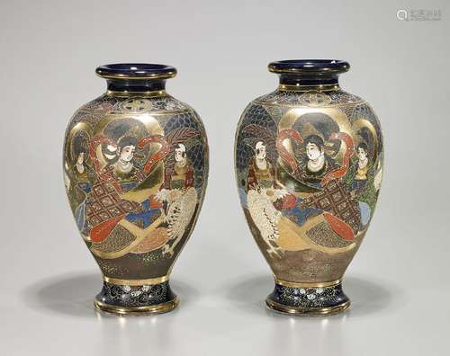 Two Japanese Satsuma Vases