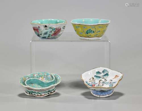 Group of Four Chinese Enameled Porcelains