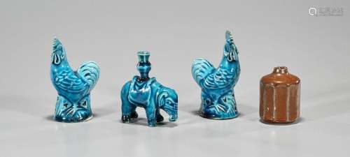 Group of Four Miniature Chinese Porcelains