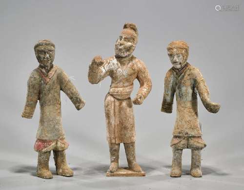 Group of Three Chinese Pottery Figures