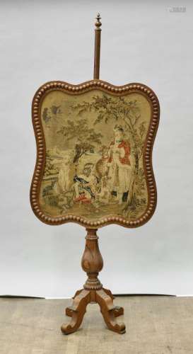 Tall Antique Needlepoint Tapestry