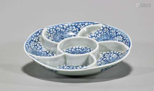 Republic Period Blue & White Porcelain Sweetmeat Dish