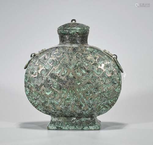 Archaistic Chinese Inlaid Bronze Vessel