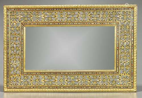 Southeast Asian Carved & Gilt Wood Mirror