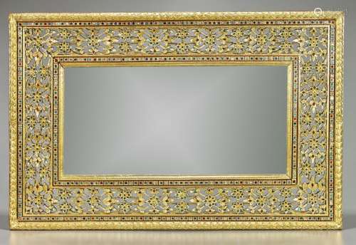 Southeast Asian Carved & Gilt Wood Mirror