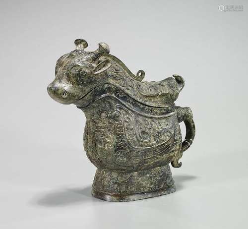 Archaistic Chinese Bronze Covered Vessel