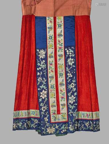 Chinese Embroidered Silk Skirt