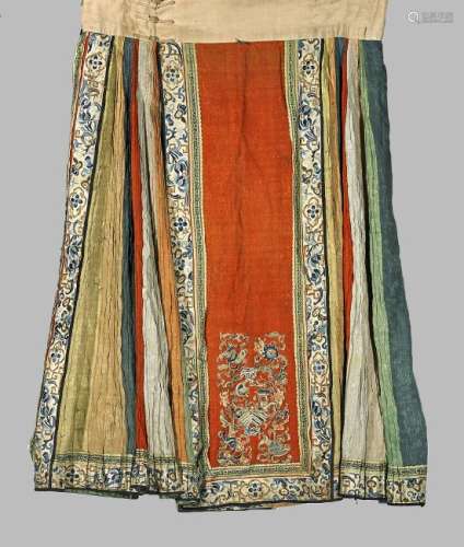 Chinese Embroidered Silk Skirt