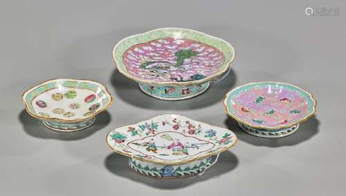 Four Chinese Enameled Porcelain Dishes