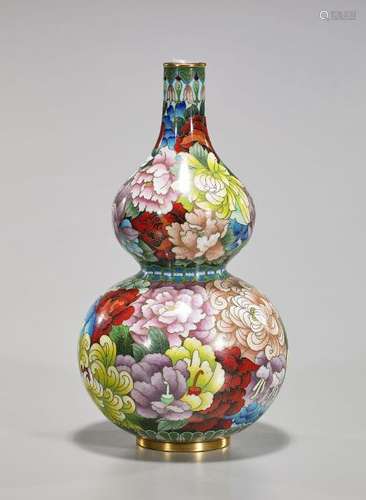 Chinese Cloisonne Enamel Double Gourd Vase