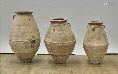 Three Large Omani Transport Pottery Jars