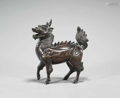 Japanese Meiji Period Bronze Kirin-Form Censer