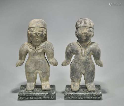 Pair Pre-Columbian-Style Pottery Figures