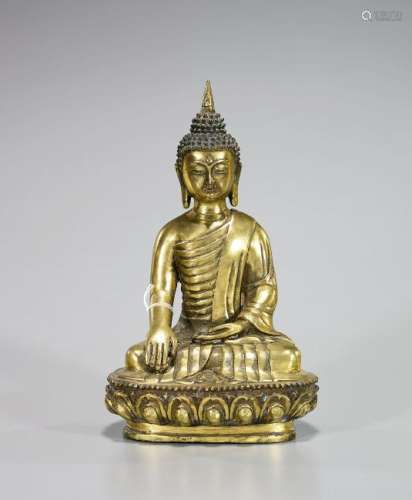 Tibeto-Chinese Gilt Bronze Seated Buddha