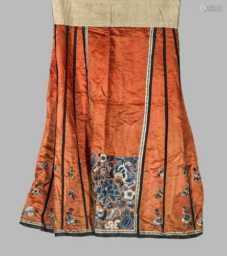 Chinese Embroidered Silk Skirt