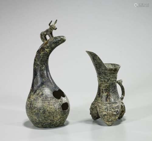 Two Archaistic Chinese Bronzes