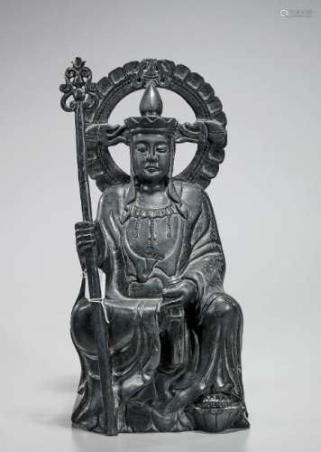 Chinese Carved Stone Seated Figure