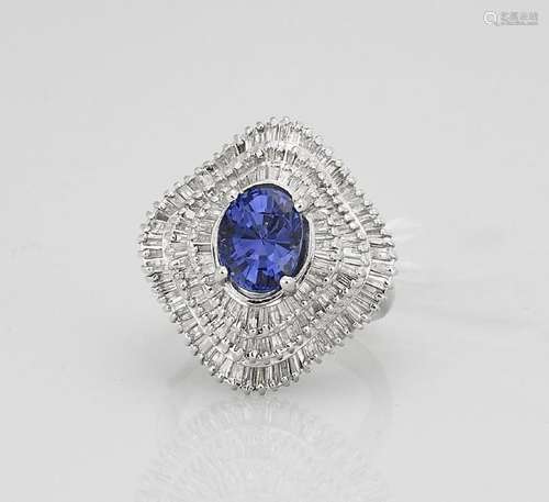 Platinum, Sapphire & Diamond Ring