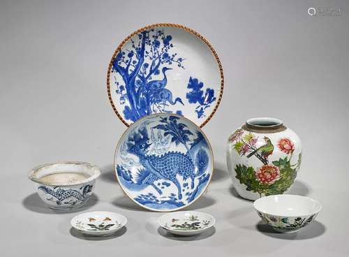 Group of Seven Antique Chinese Porcelains