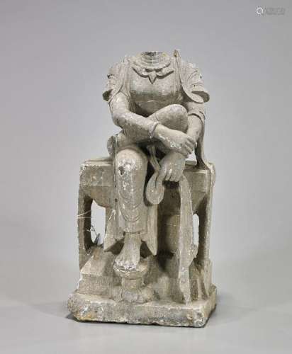 Chinese Tang-Style Stone Seated Figure