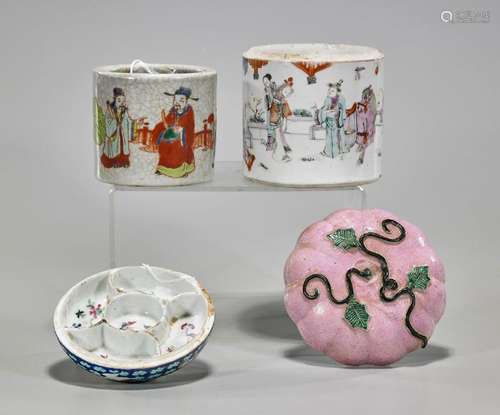 Group of Four Chinese Enameled Porcelains