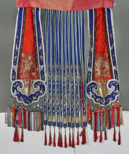 Chinese Embroidered Silk Skirt