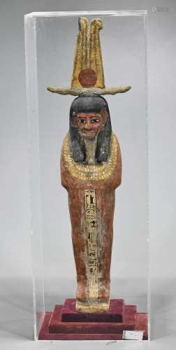 Egyptian Polychrome Wood Mummiform Figure