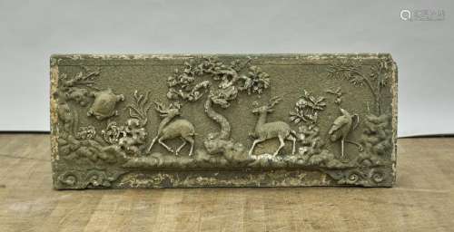 Large Chinese Carved Stone Relief Panel