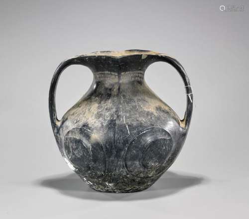 Chinese Han Dynasty Black Glazed Amphora