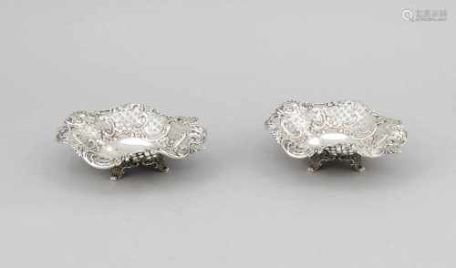 Paar Konfektschalen, USA, 20. Jh., MZ: Tiffany & Co., New York, Sterlingsilber 925/000,auf 4