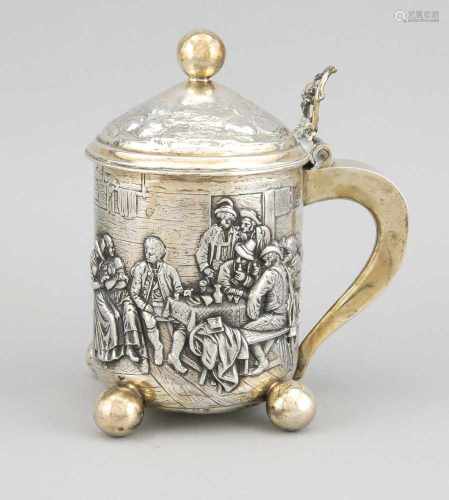 Deckelhumpen im historisierenden Stil, Silber (800/000), teilvergoldet, H. 21 cm. 860 g,