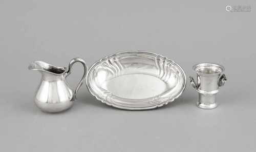 Konvolut von drei Kleinteilen, 20. Jh., unterschiedliche Hersteller, Silber 800/000,ovales