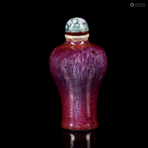 18-19th Antique Flambe Glazed Snuff Bottle