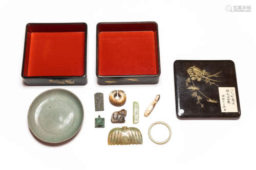 Set Of Chinese Antique Jade& Porcelains