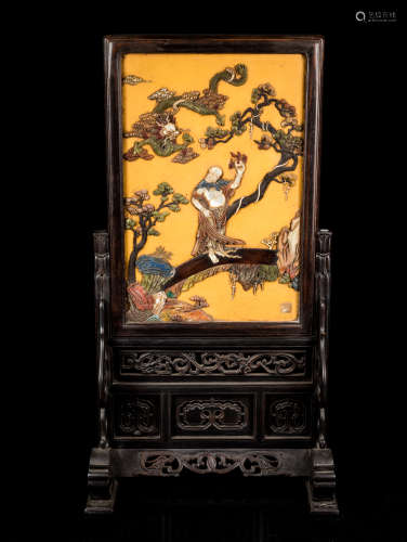 19th Chinese Antique Zitan Wood Hundred Screen