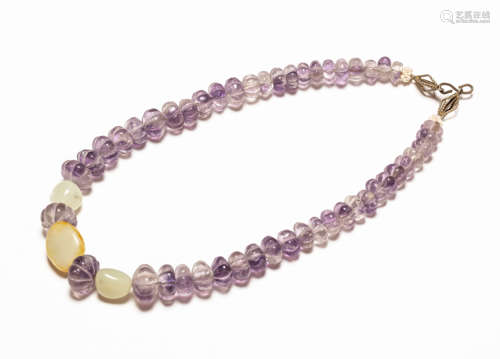 Late 19th Chinese Purple Crystal Necklace