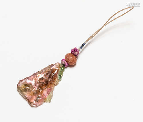 19th Manchu Style  Antique Tourmaline Pendant