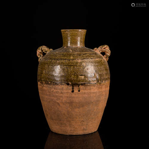 Jin Dynasty Chinese Antique Brown Glazed Pottery Jar