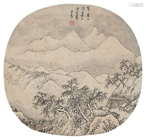 溥儒（1895～1963） 雪中行旅 镜心 水墨纸本