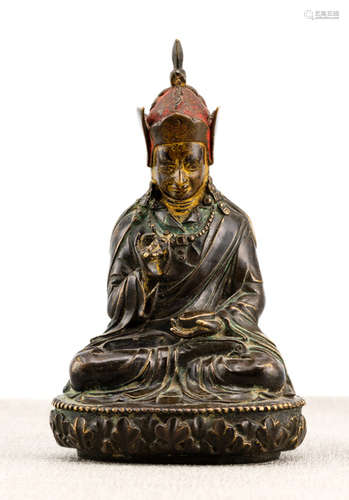 A BRONZE FIGURE OF PADMASAMBHAVA