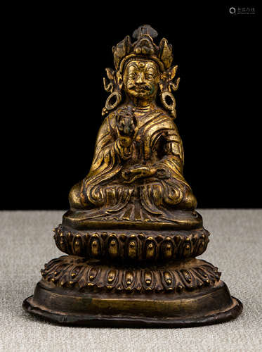 A BRONZE FIGURE OF PADMASAMBHAVA