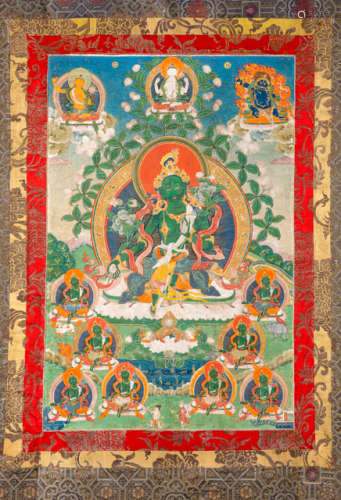 A THANGKA OF THE GREEN TARA