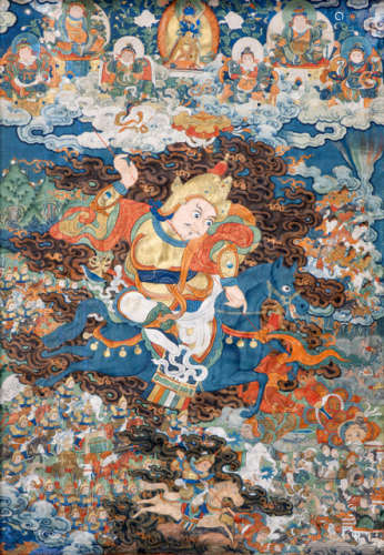 A FINE THANGKA OF THE LAST KING OF SHAMBHALA - RUDRACAKRIN