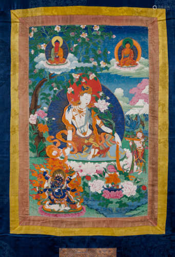 A FINE THANGKA OF KHASARPANA-PADMAPANI